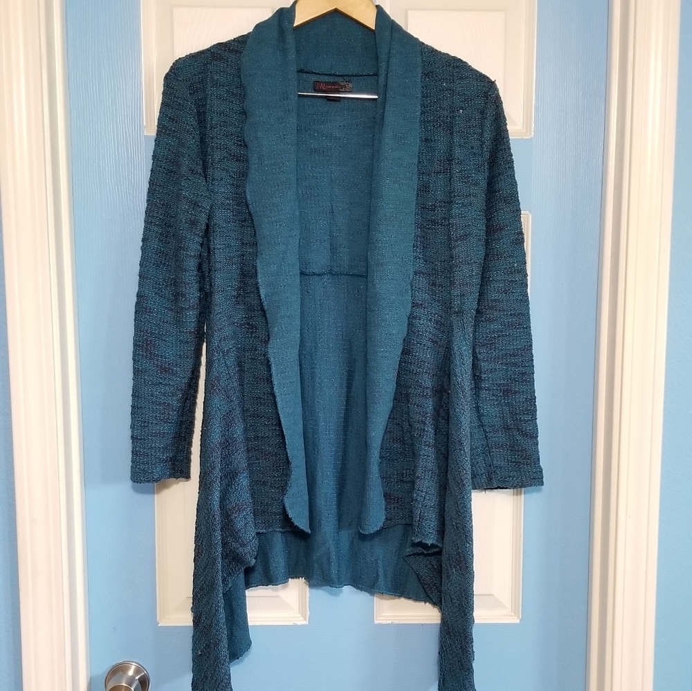 JW Style Women's Turquoise Medium Cardigan